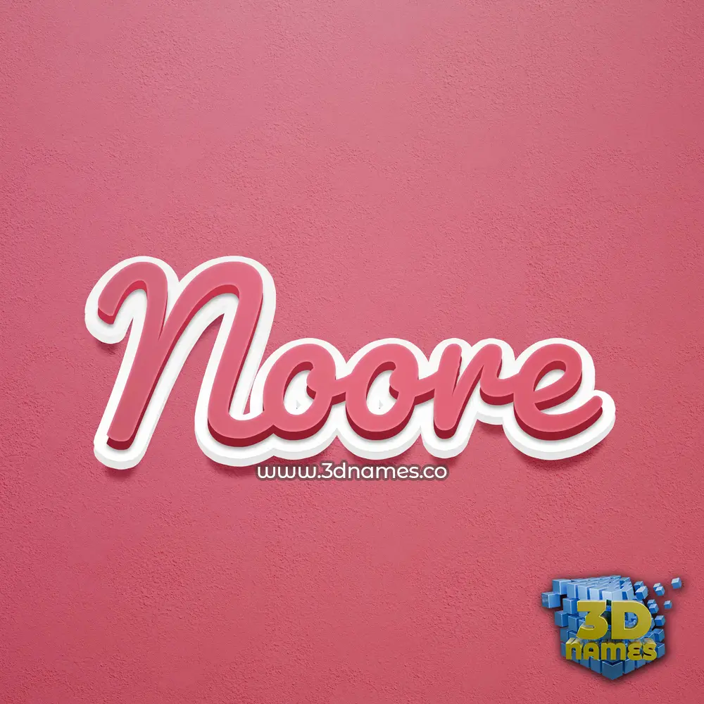 noore in Red Scribble style - 3D name wallpaper