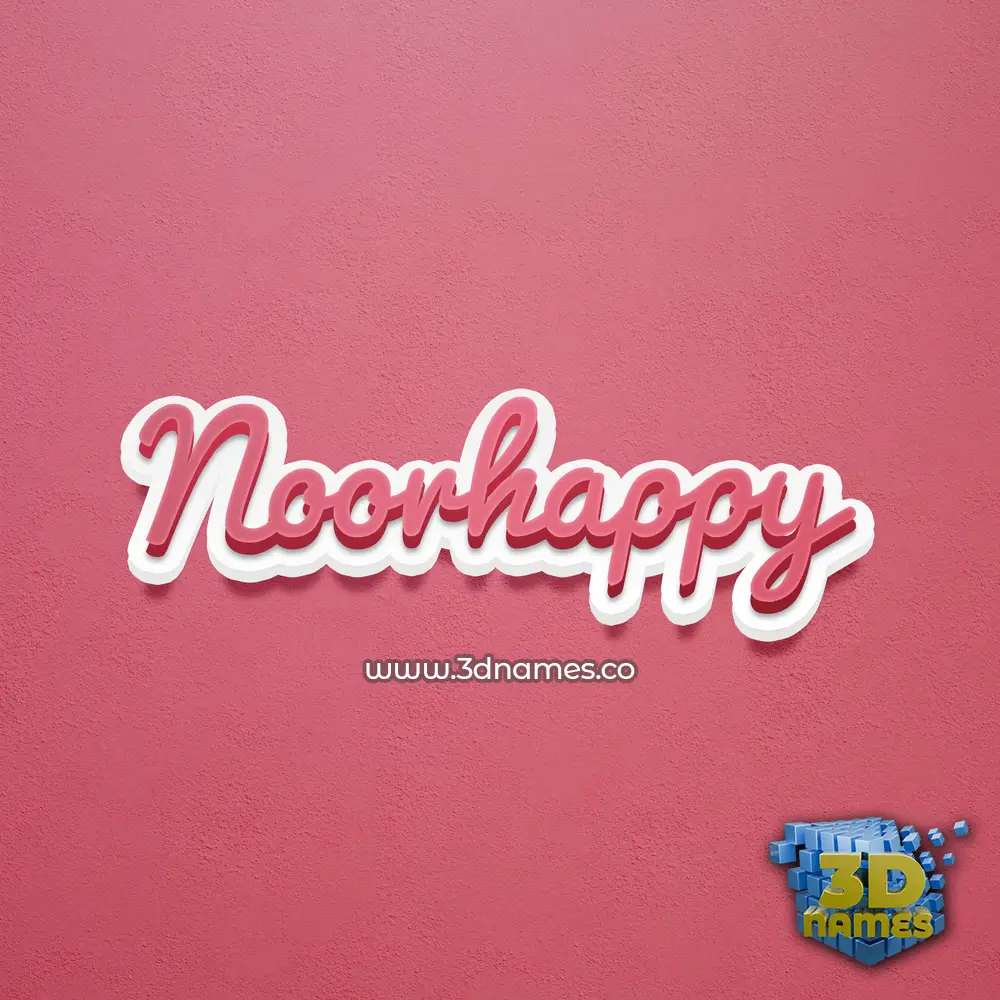 noorhappy in Red Scribble style - 3D name wallpaper