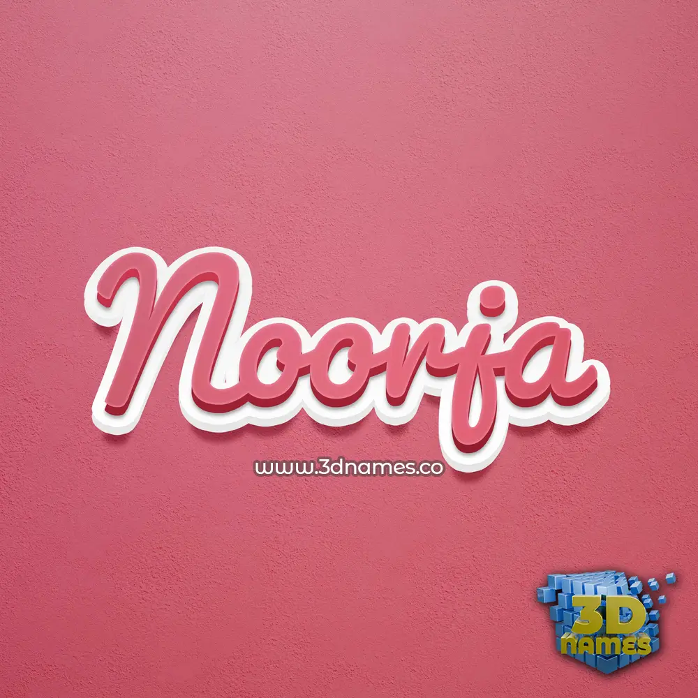 noorja in Red Scribble style - 3D name wallpaper