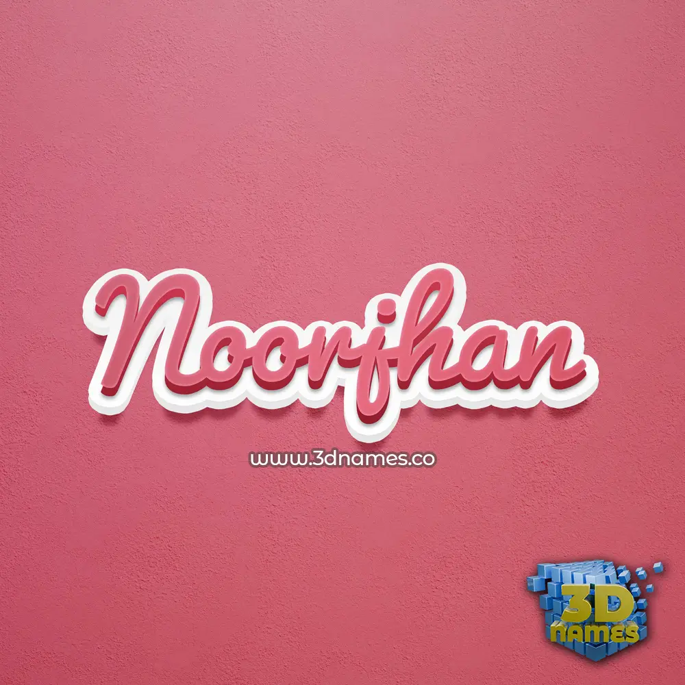 noorjhan in Red Scribble style - 3D name wallpaper