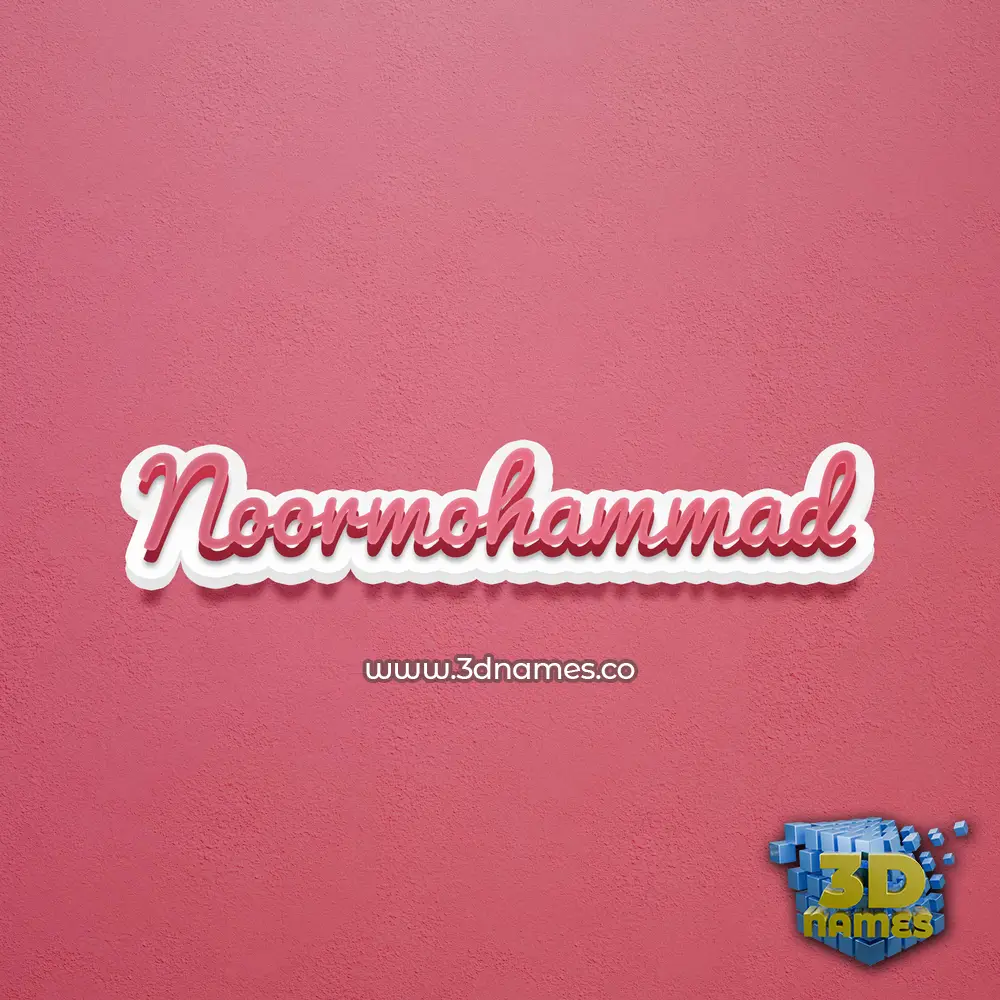 noormohammad in Red Scribble style - 3D name wallpaper