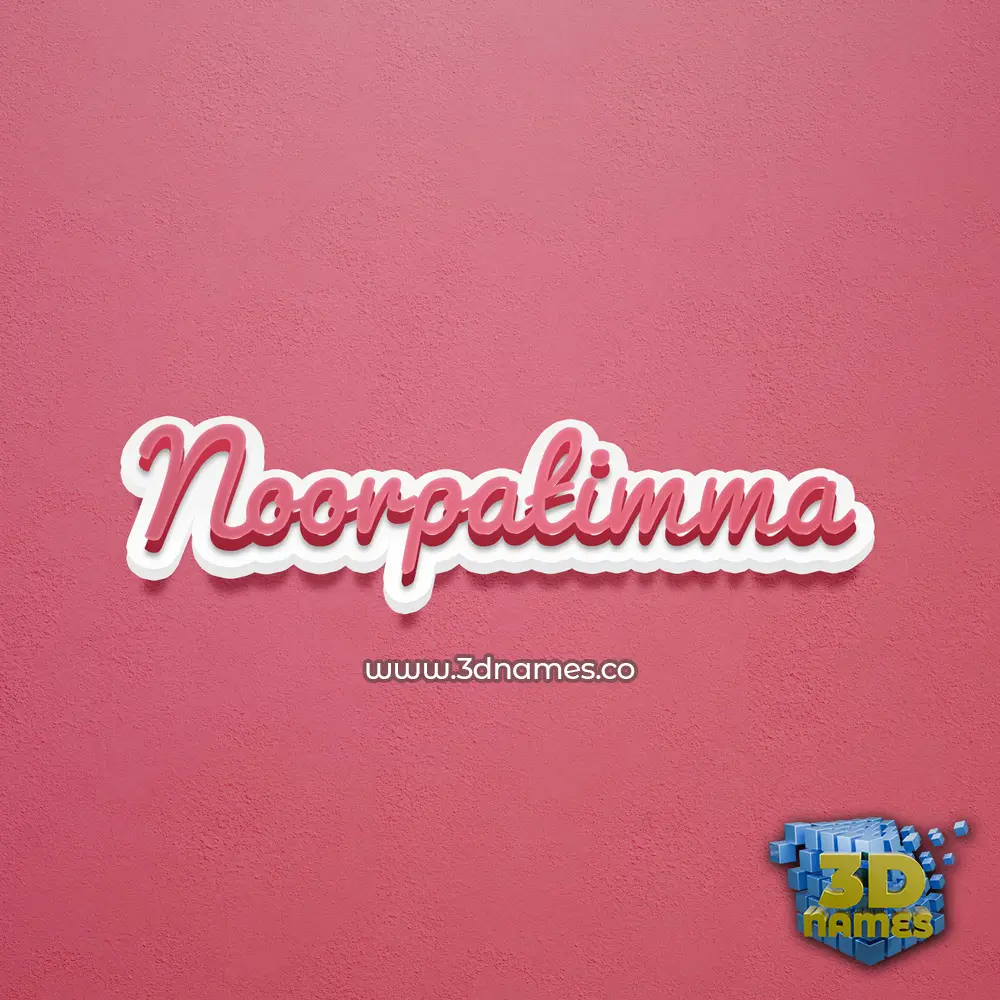 noorpatimma in Red Scribble style - 3D name wallpaper
