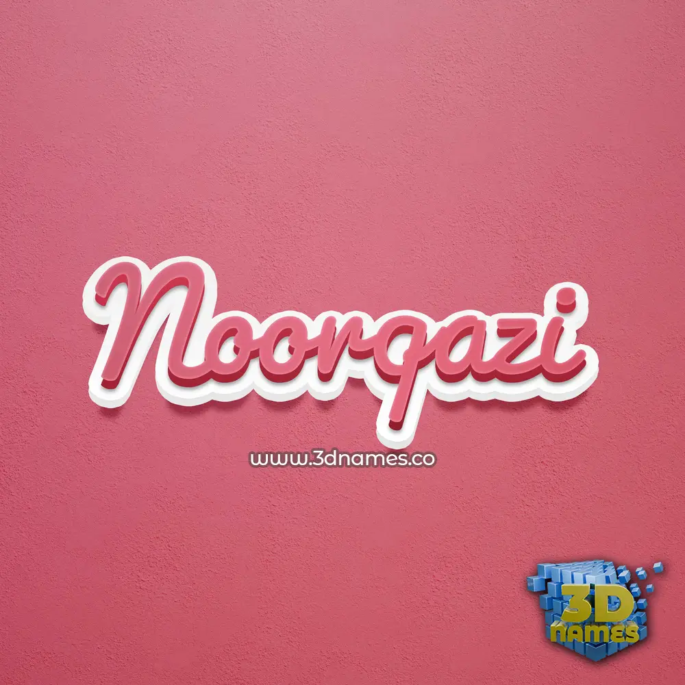 noorqazi in Red Scribble style - 3D name wallpaper