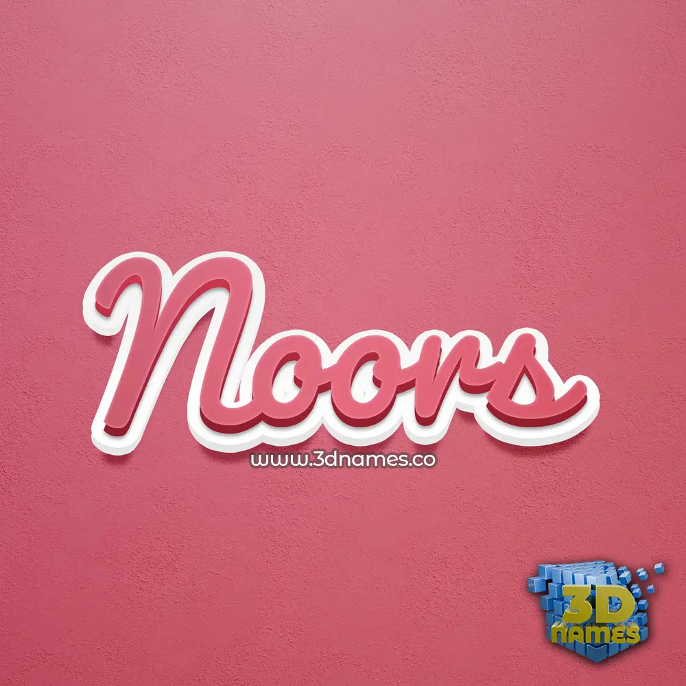 noors in Red Scribble style - 3D name wallpaper