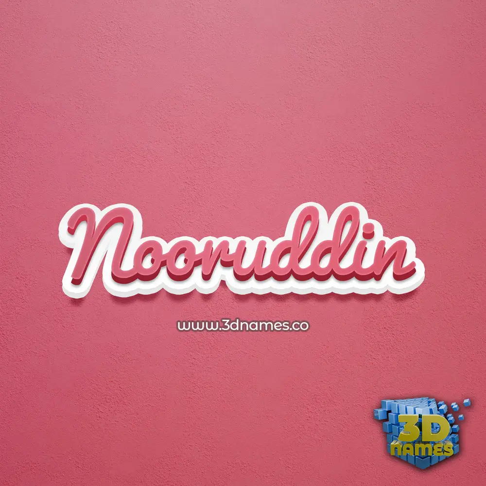nooruddin in Red Scribble style - 3D name wallpaper