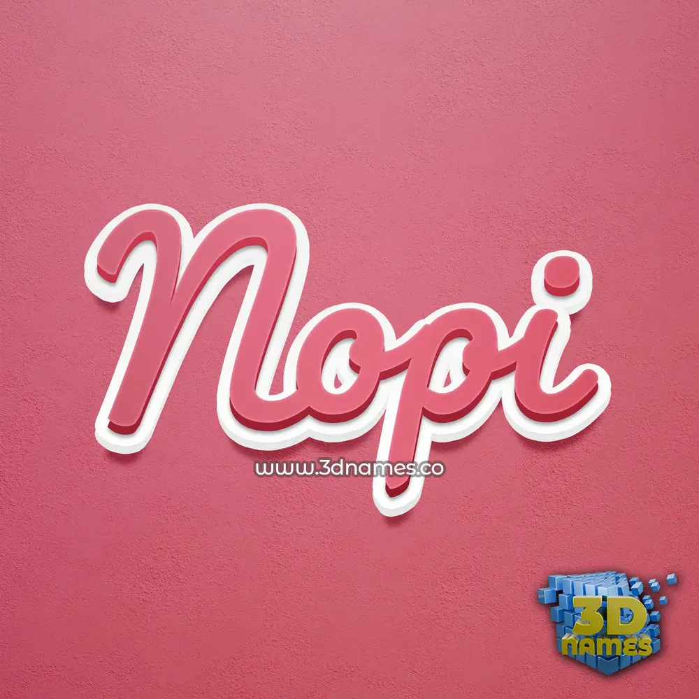 nopi in Red Scribble style - 3D name wallpaper