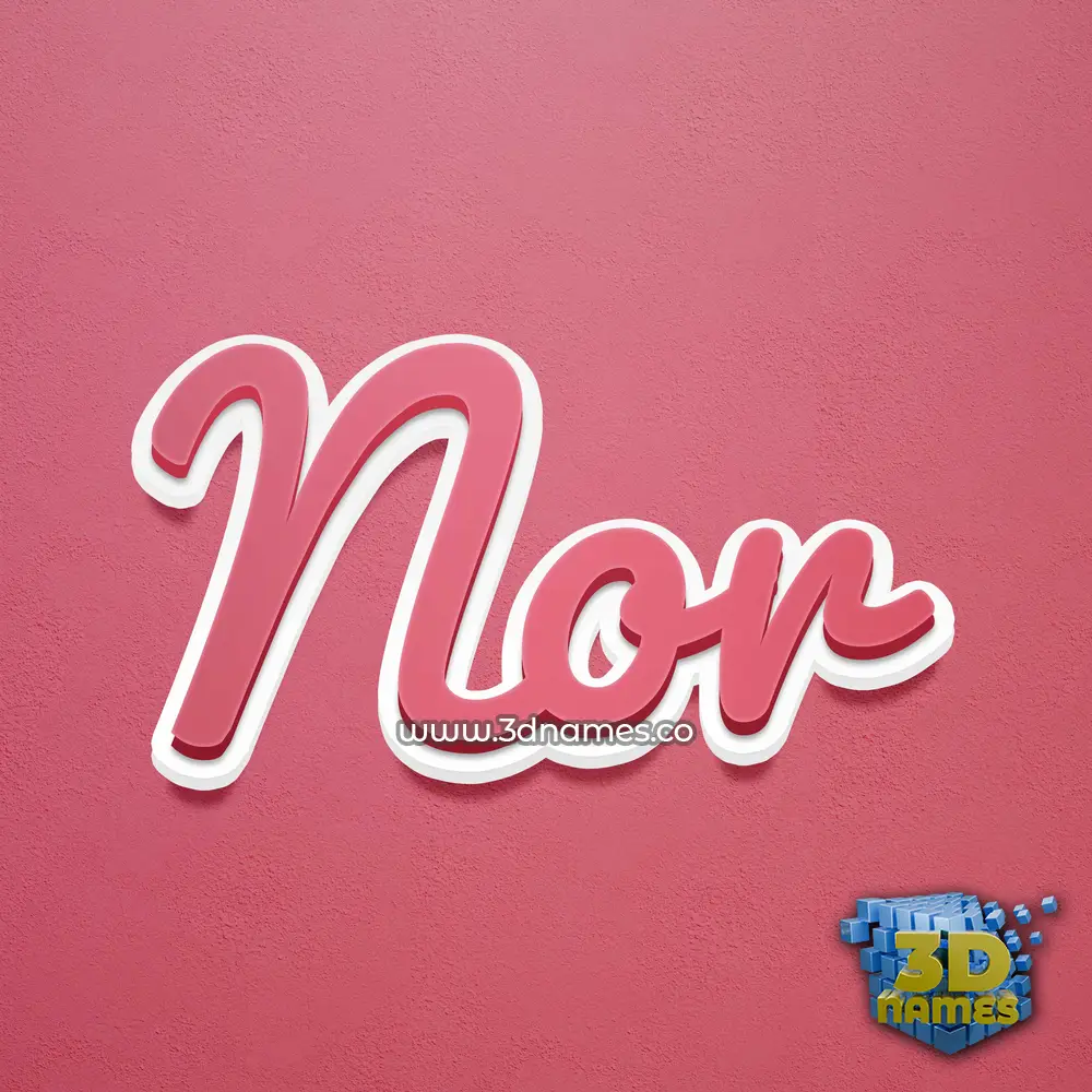 nor in Red Scribble style - 3D name wallpaper