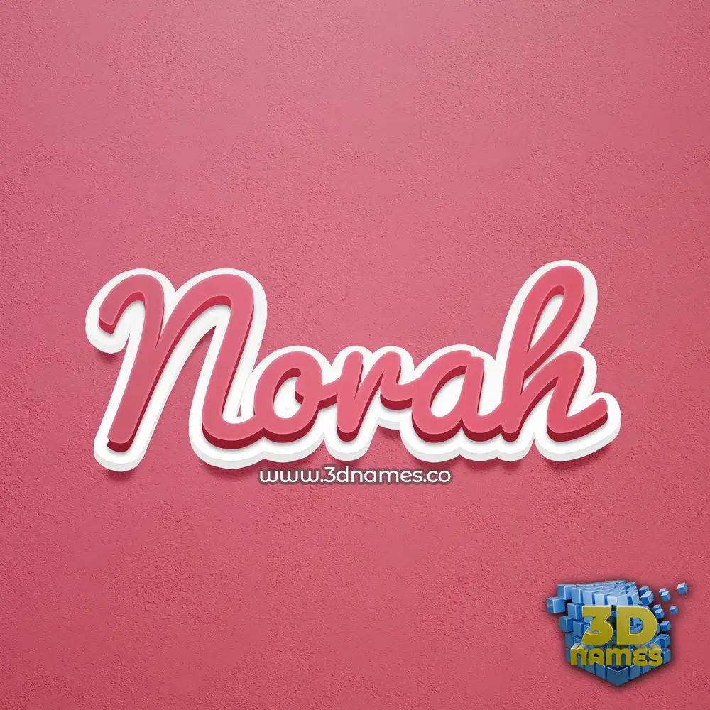 norah in Red Scribble style - 3D name wallpaper