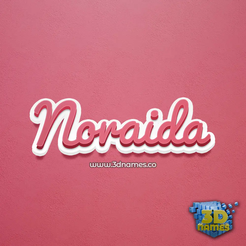 noraida in Red Scribble style - 3D name wallpaper