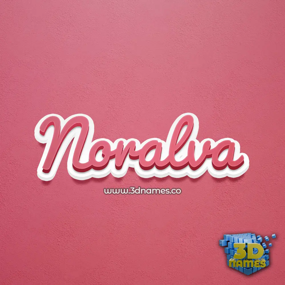 noralva in Red Scribble style - 3D name wallpaper