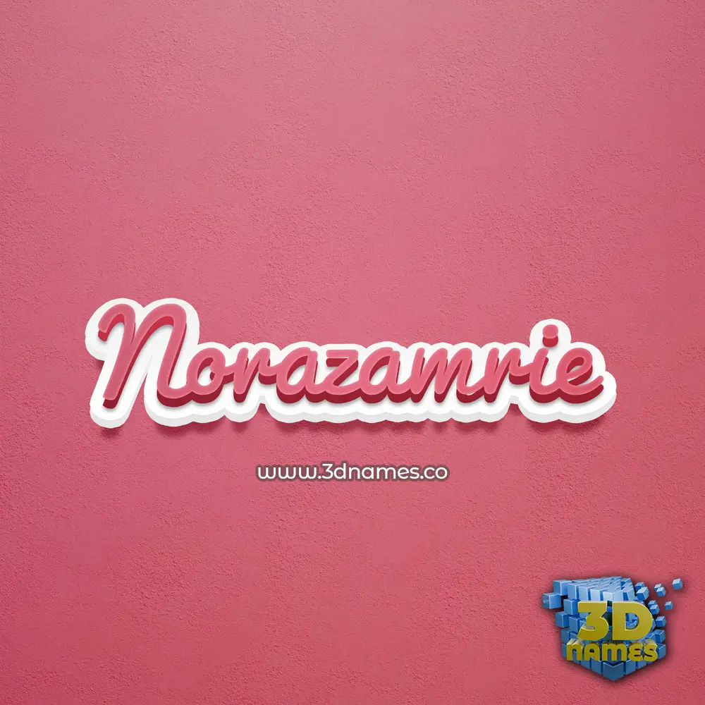 norazamrie in Red Scribble style - 3D name wallpaper