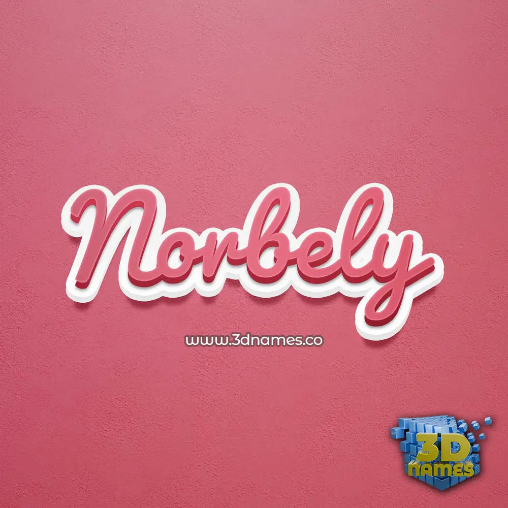 norbely in Red Scribble style - 3D name wallpaper