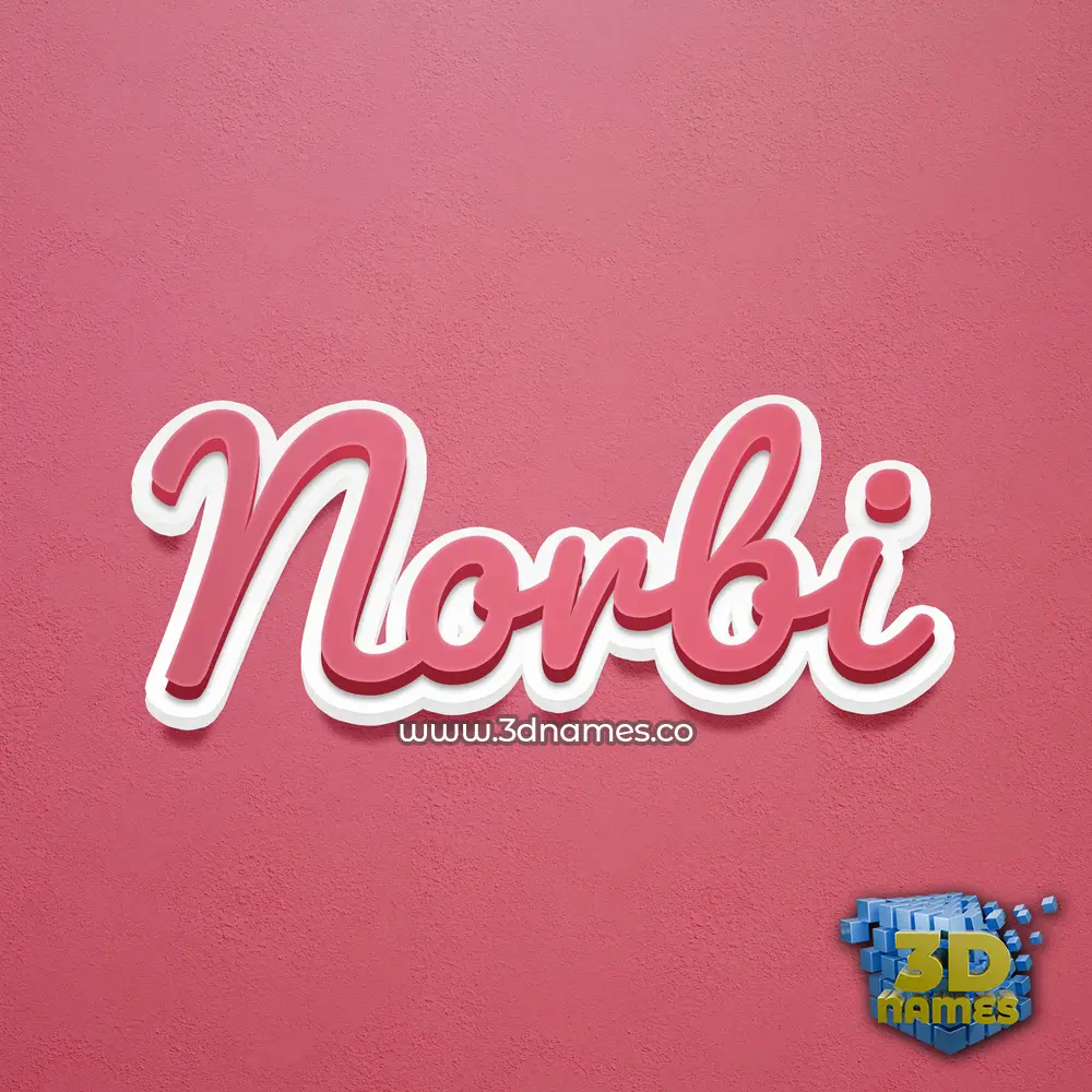 norbi in Red Scribble style - 3D name wallpaper