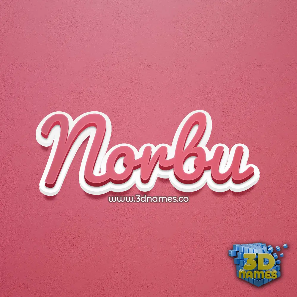norbu in Red Scribble style - 3D name wallpaper