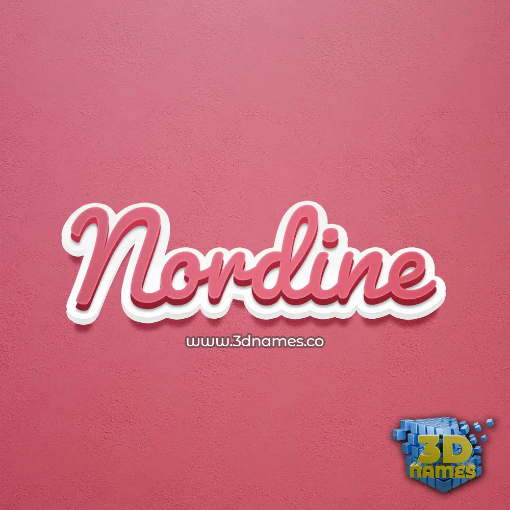 nordine in Red Scribble style - 3D name wallpaper