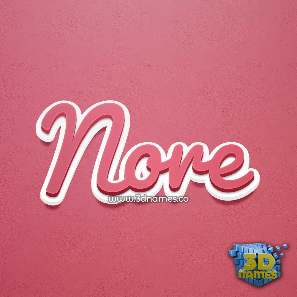 nore in Red Scribble style - 3D name wallpaper