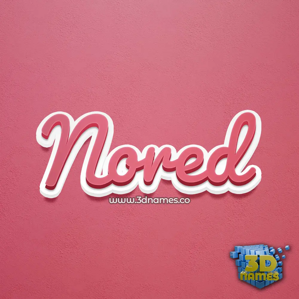 nored in Red Scribble style - 3D name wallpaper