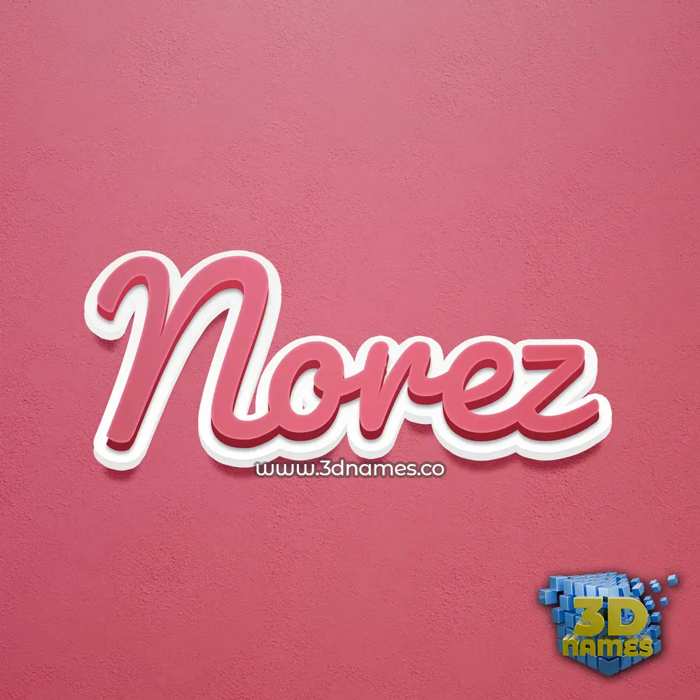 norez in Red Scribble style - 3D name wallpaper