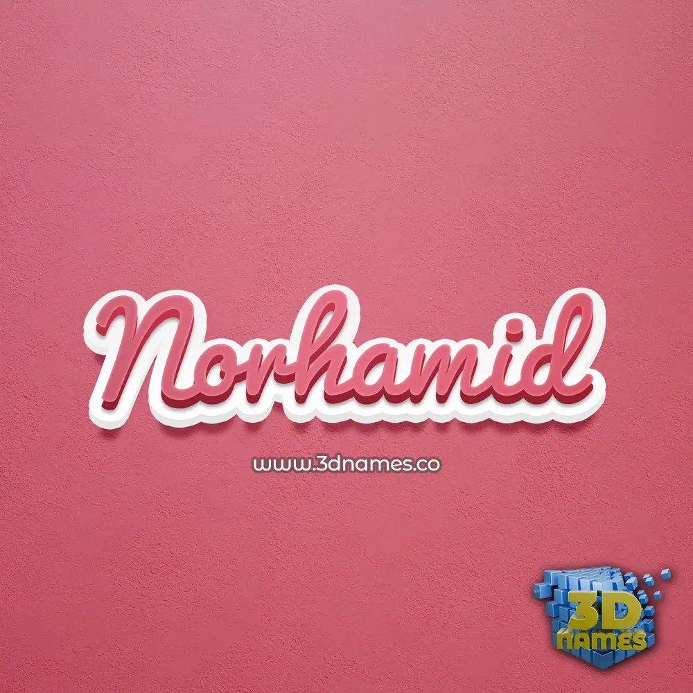 norhamid in Red Scribble style - 3D name wallpaper