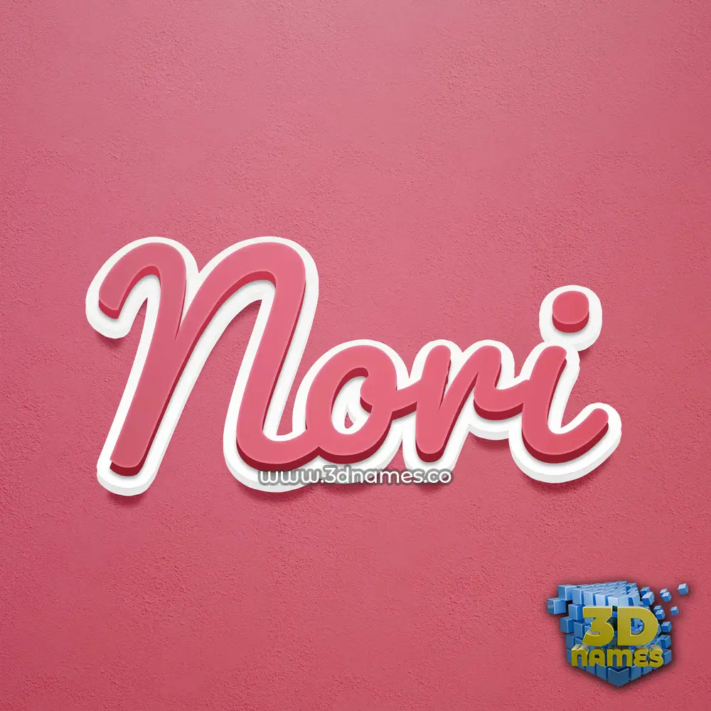 nori in Red Scribble style - 3D name wallpaper