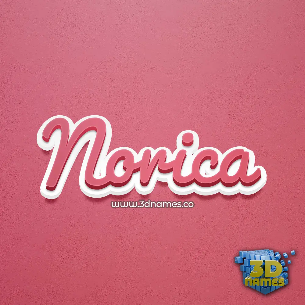 norica in Red Scribble style - 3D name wallpaper