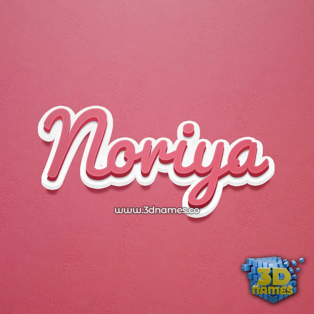 noriya in Red Scribble style - 3D name wallpaper