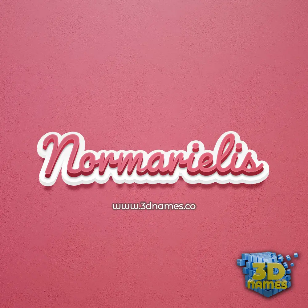 normarielis in Red Scribble style - 3D name wallpaper
