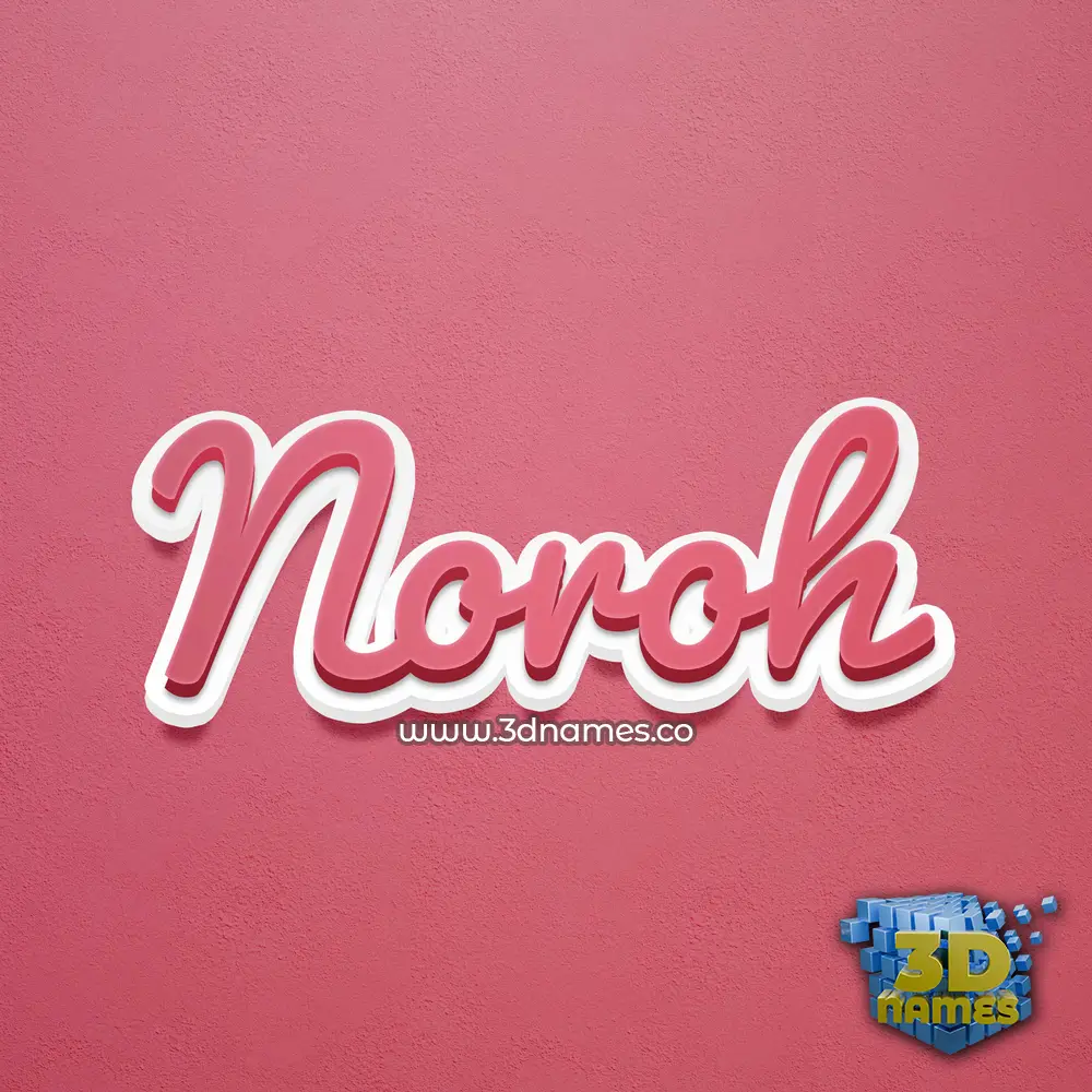 noroh in Red Scribble style - 3D name wallpaper