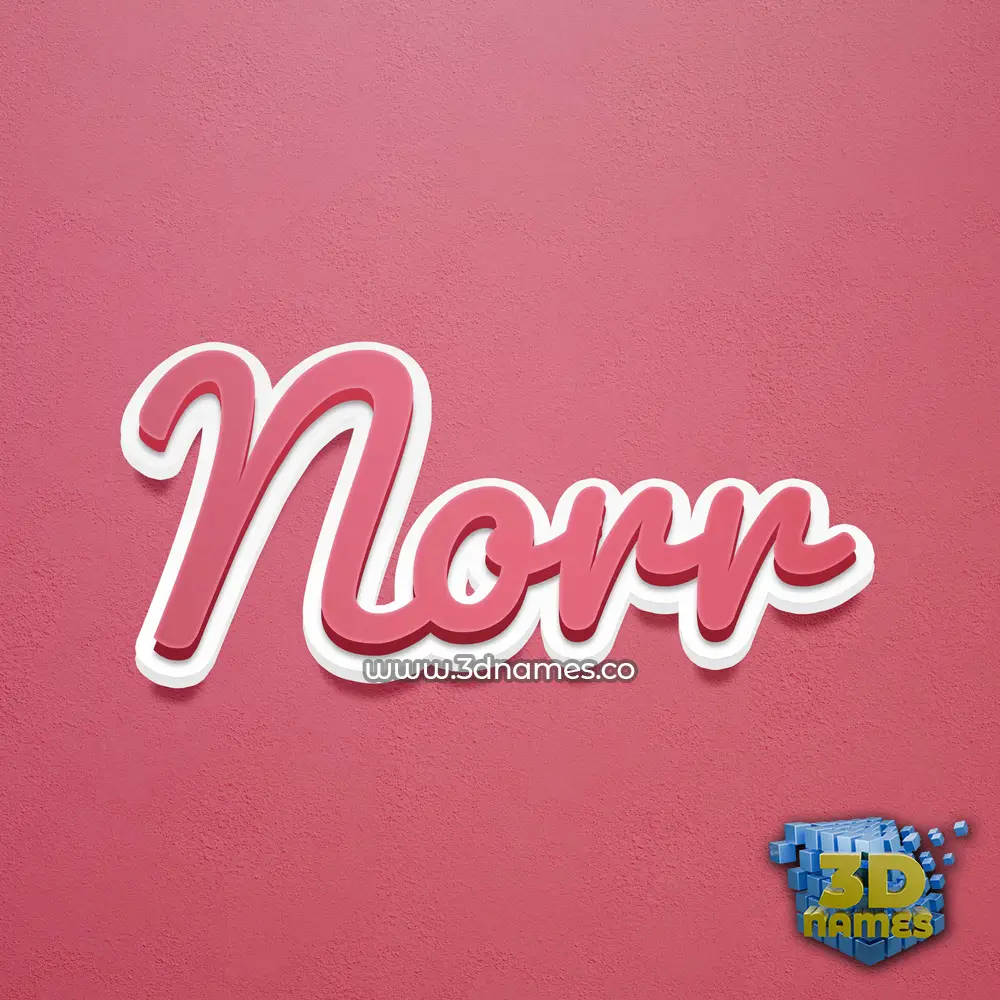norr in Red Scribble style - 3D name wallpaper