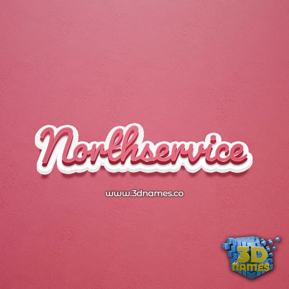 northservice in Red Scribble style - 3D name wallpaper