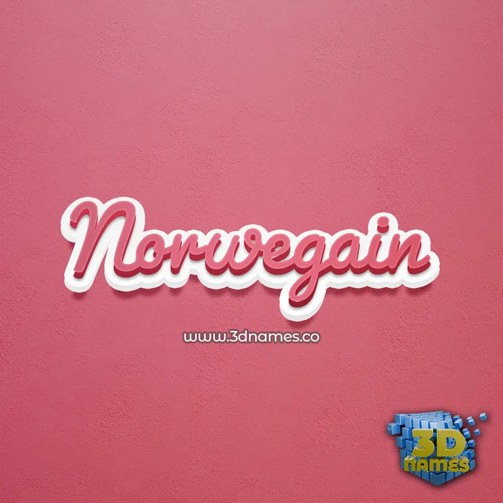 norwegain in Red Scribble style - 3D name wallpaper