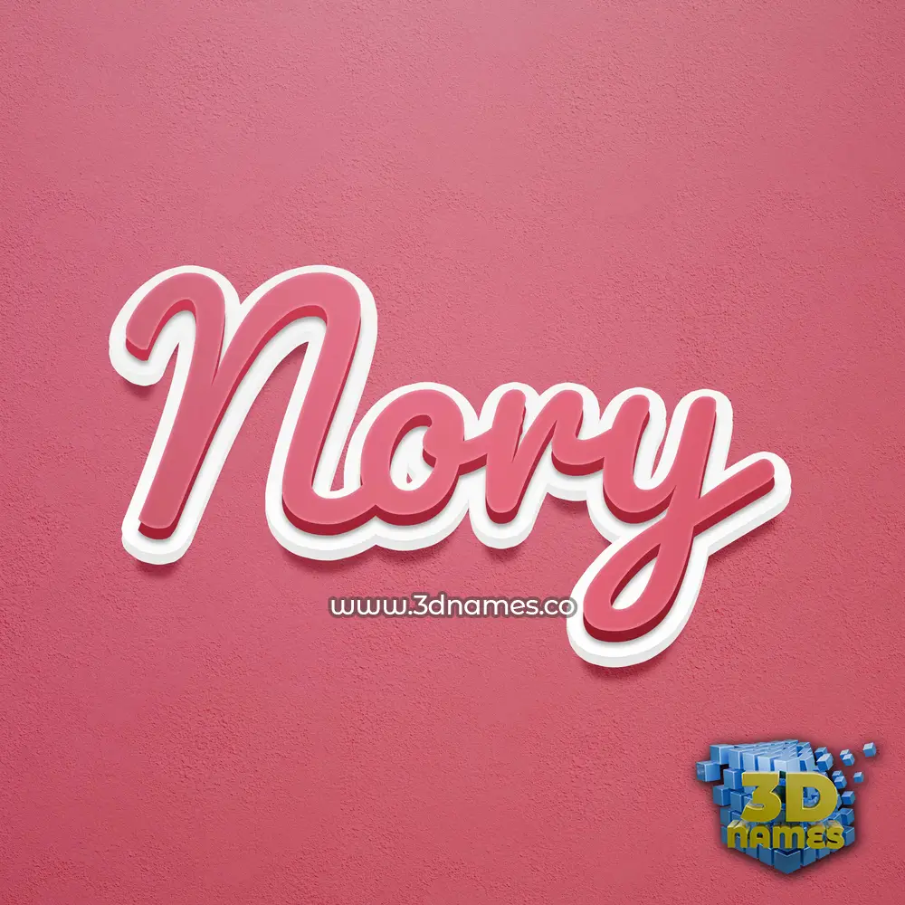nory in Red Scribble style - 3D name wallpaper