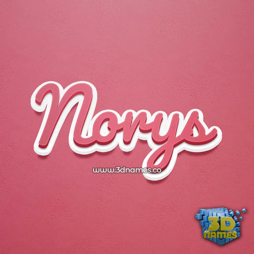 norys in Red Scribble style - 3D name wallpaper