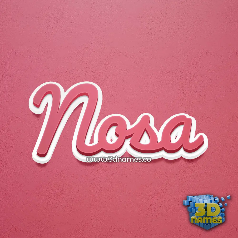 nosa in Red Scribble style - 3D name wallpaper