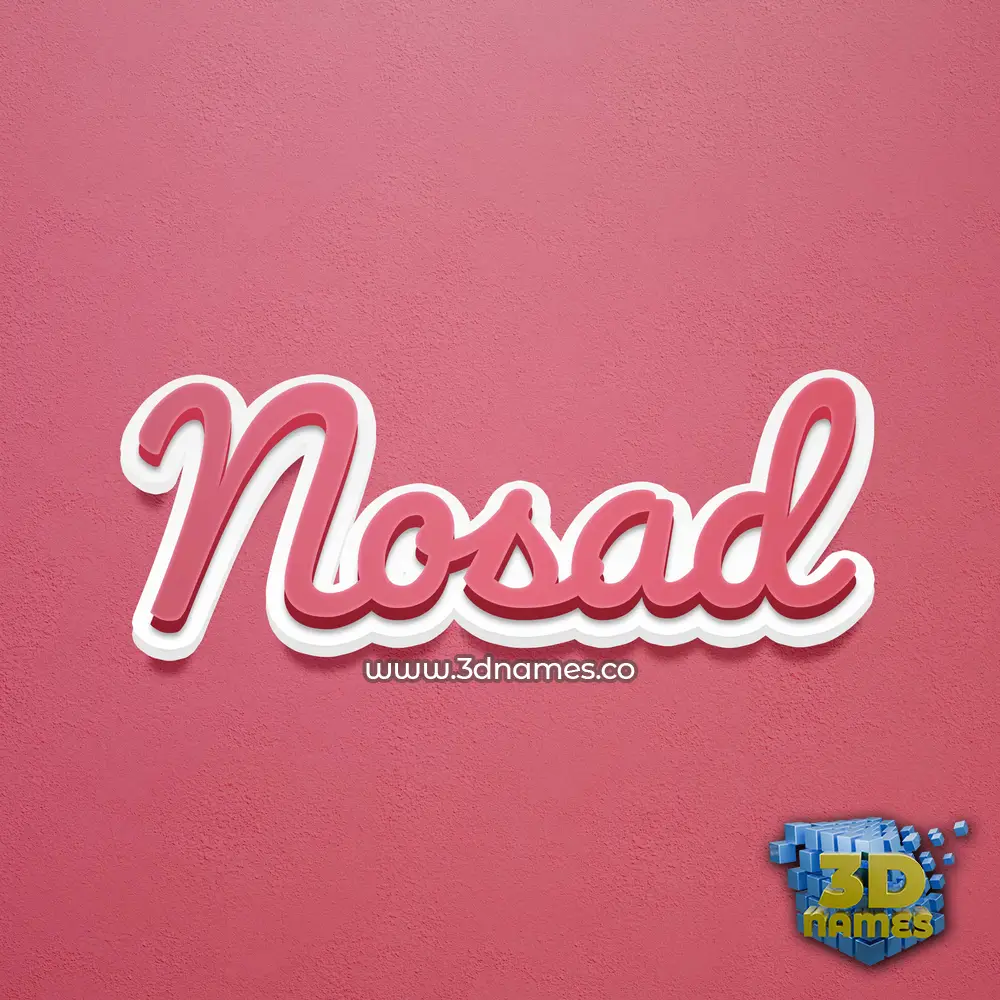 nosad in Red Scribble style - 3D name wallpaper