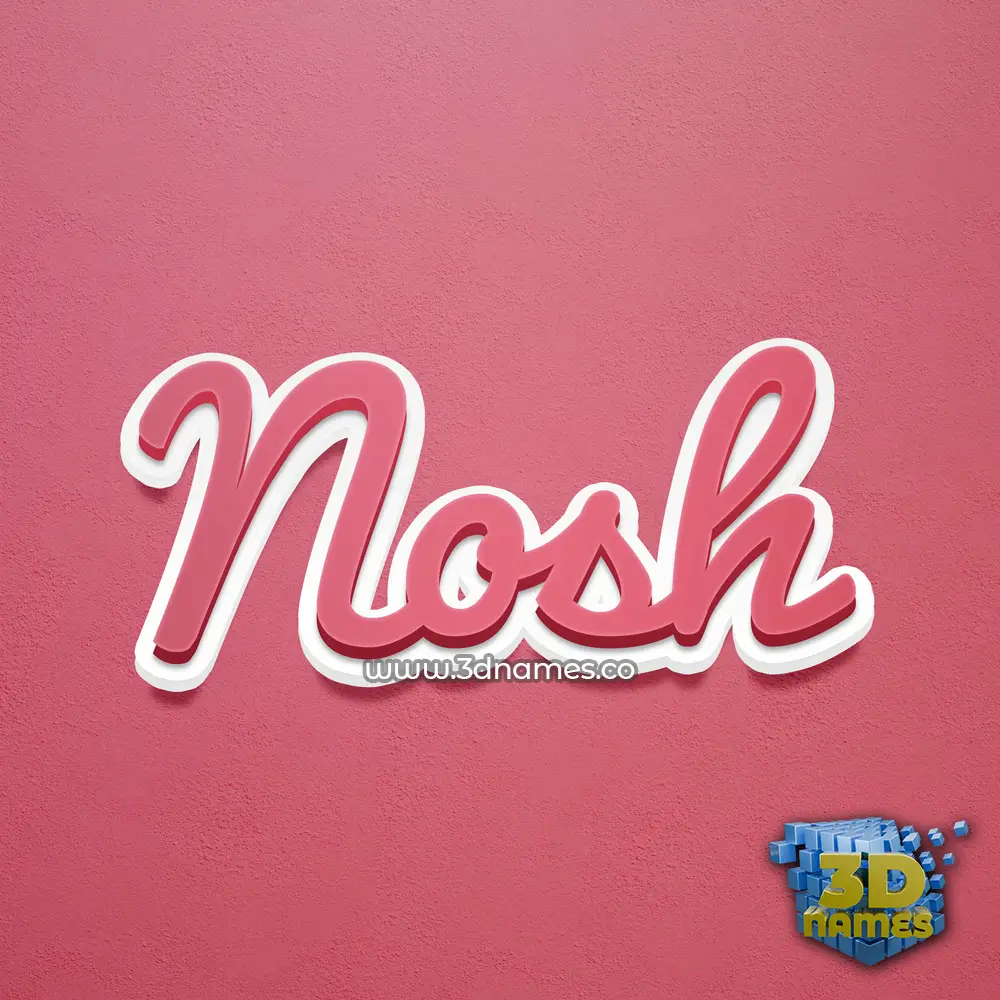 nosh in Red Scribble style - 3D name wallpaper