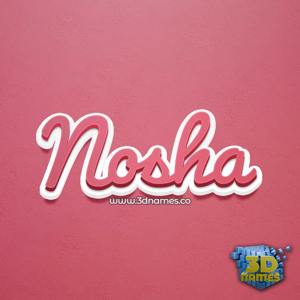 nosha in Red Scribble style - 3D name wallpaper