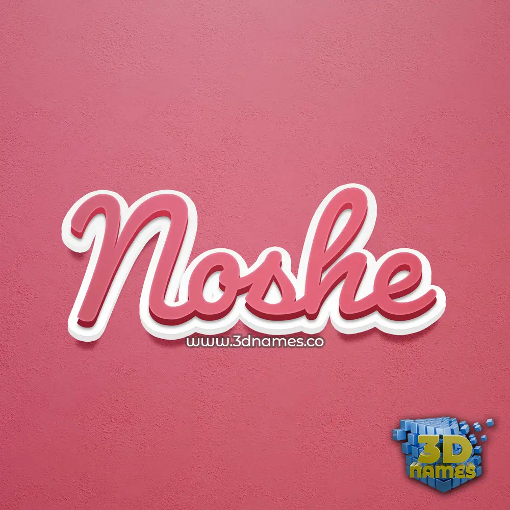 noshe in Red Scribble style - 3D name wallpaper