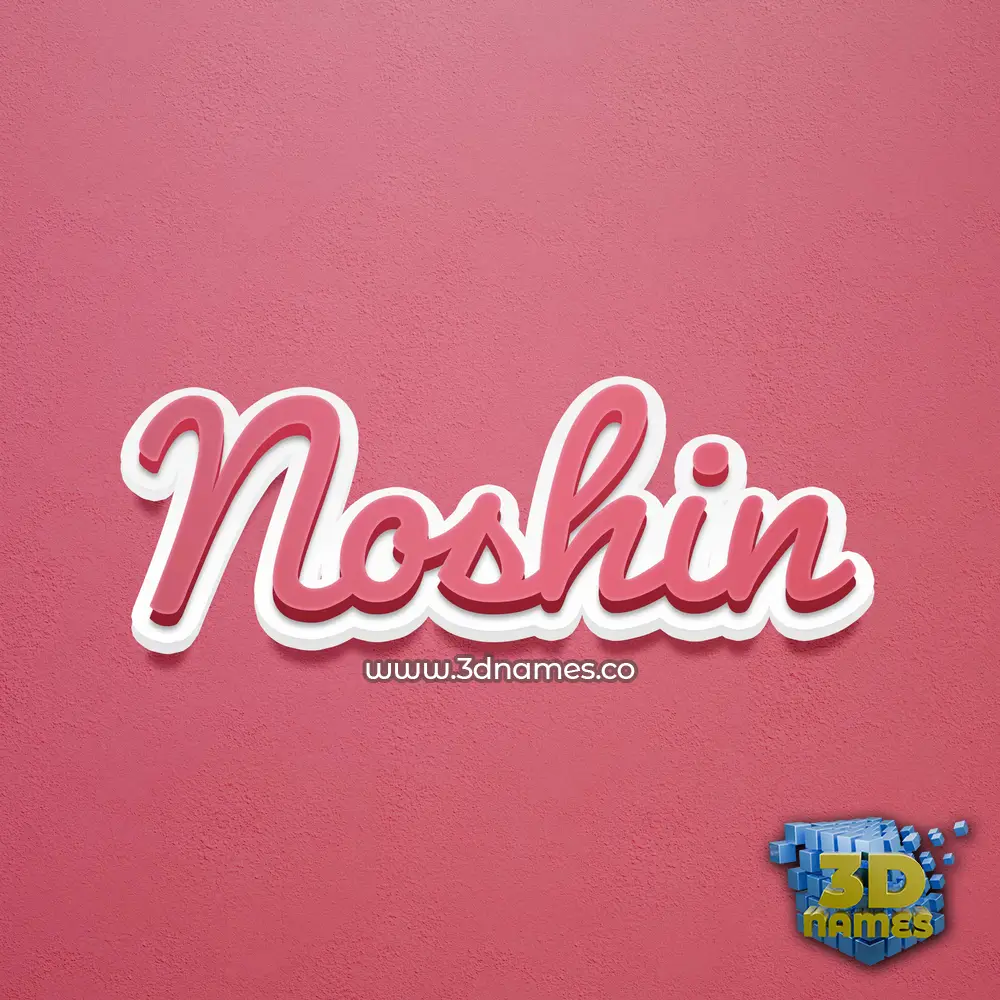 noshin in Red Scribble style - 3D name wallpaper