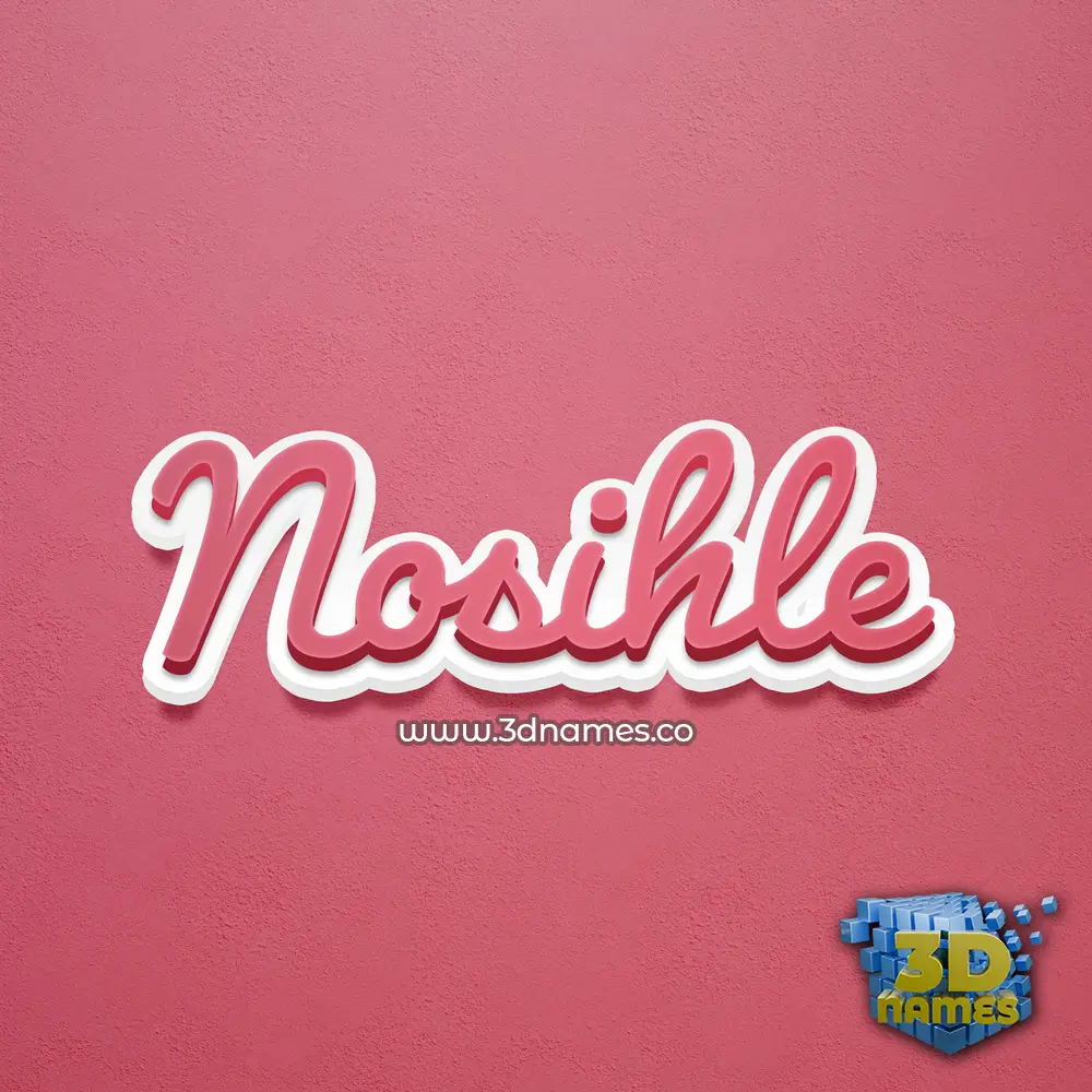 nosihle in Red Scribble style - 3D name wallpaper