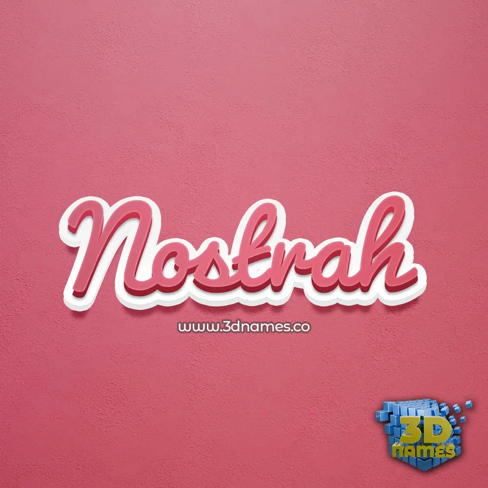 nostrah in Red Scribble style - 3D name wallpaper