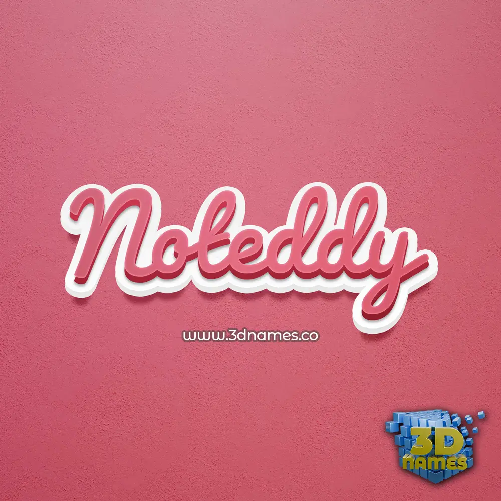 noteddy in Red Scribble style - 3D name wallpaper