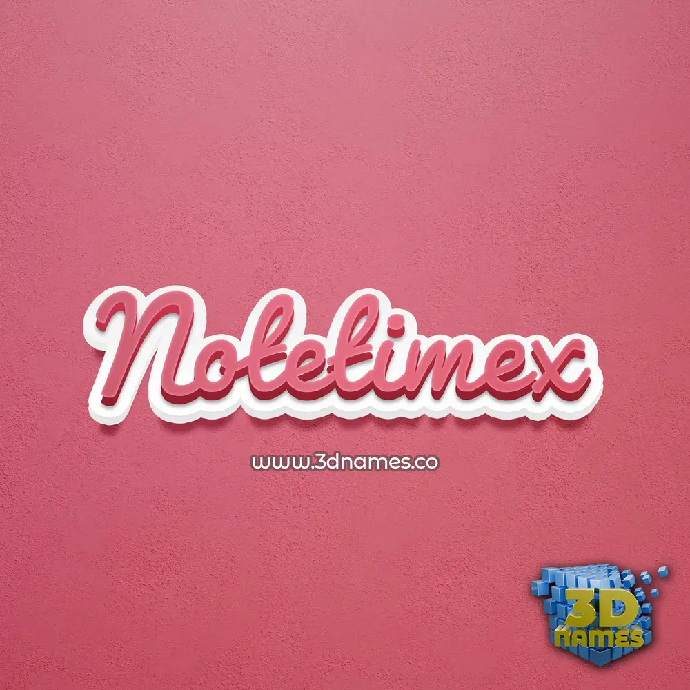 notetimex in Red Scribble style - 3D name wallpaper