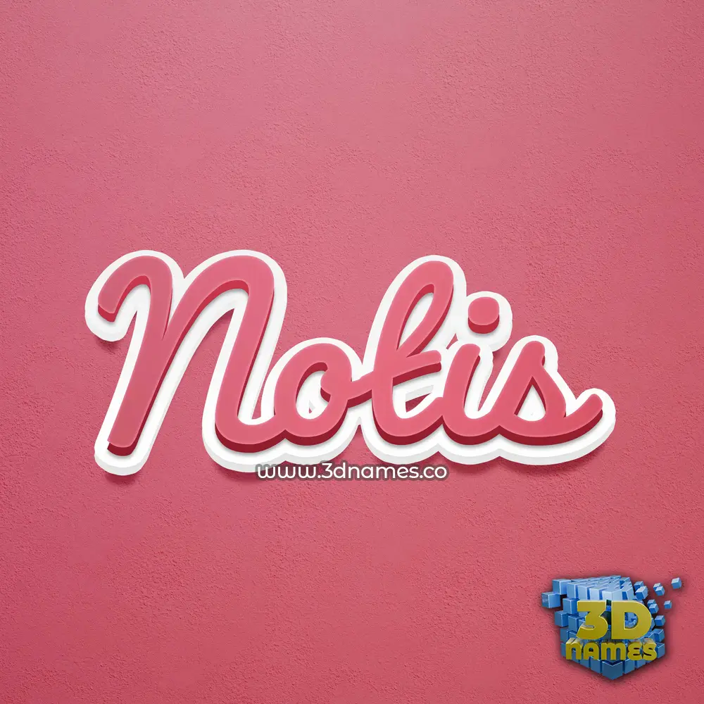 notis in Red Scribble style - 3D name wallpaper