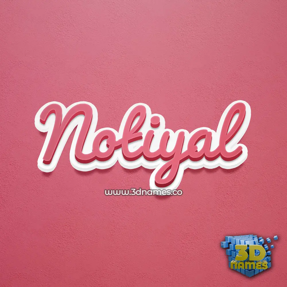 notiyal in Red Scribble style - 3D name wallpaper