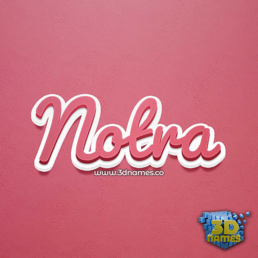 notra in Red Scribble style - 3D name wallpaper