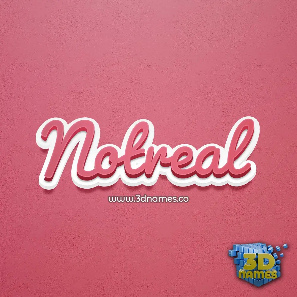 notreal in Red Scribble style - 3D name wallpaper