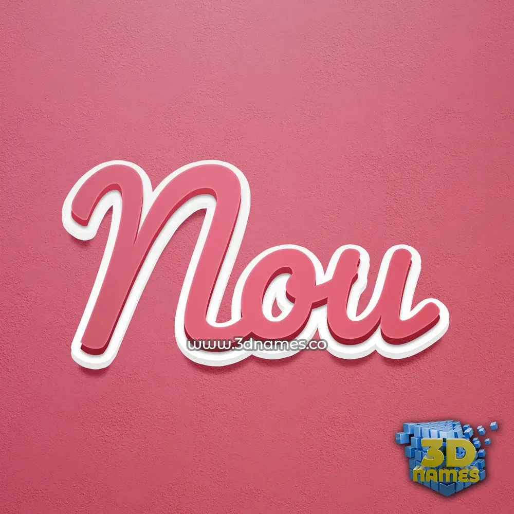 nou in Red Scribble style - 3D name wallpaper