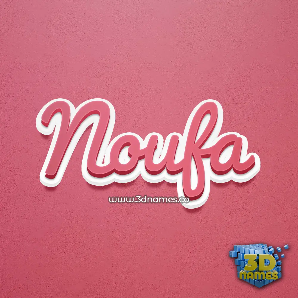 noufa in Red Scribble style - 3D name wallpaper