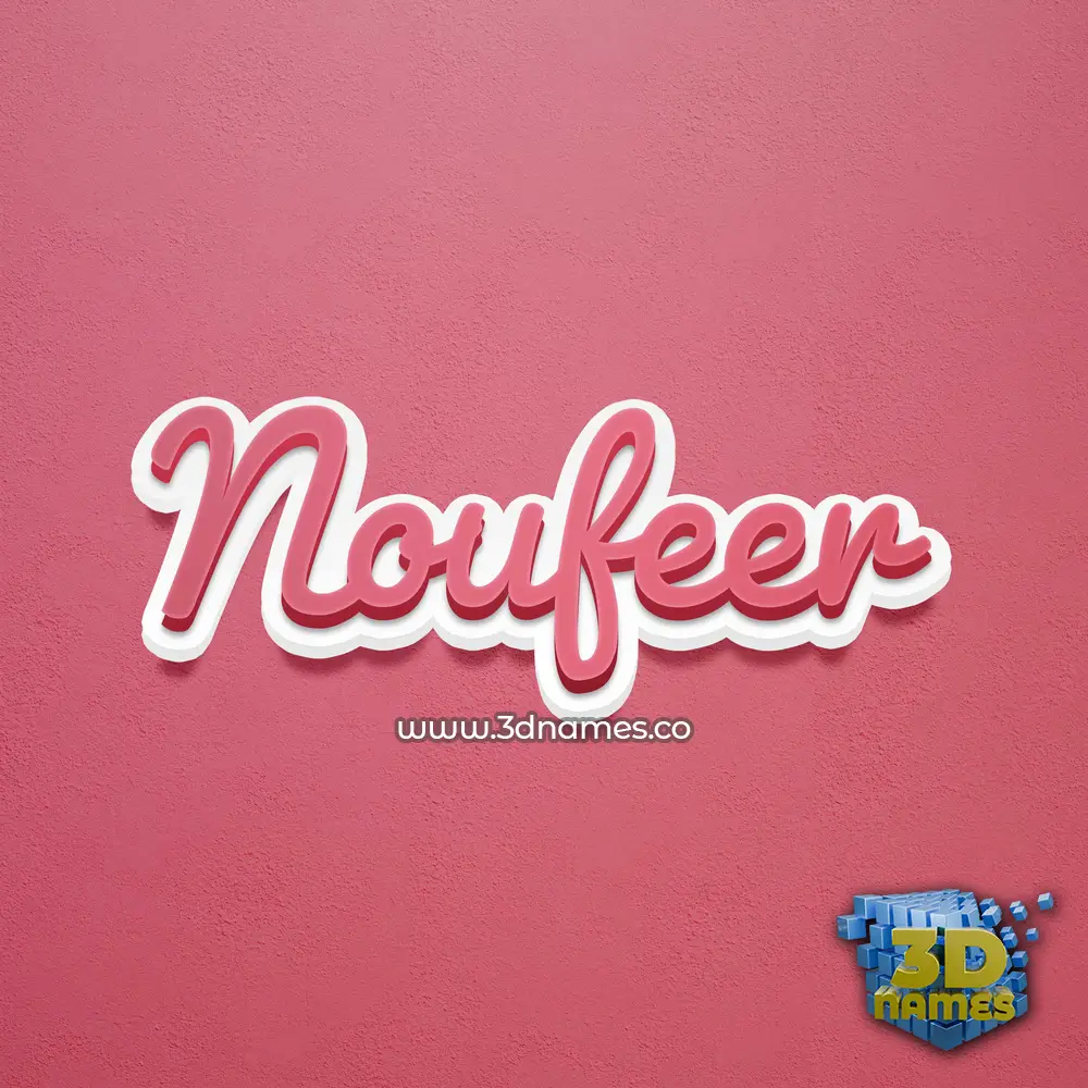 noufeer in Red Scribble style - 3D name wallpaper